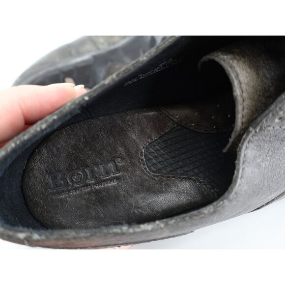 Born Women’s 9 M Gray Leather Cap Toe Brogue Comfort Casual Oxford Shoes Lace Up - Picture 10 of 12